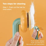 Self-cleaning brush for cats and dogs