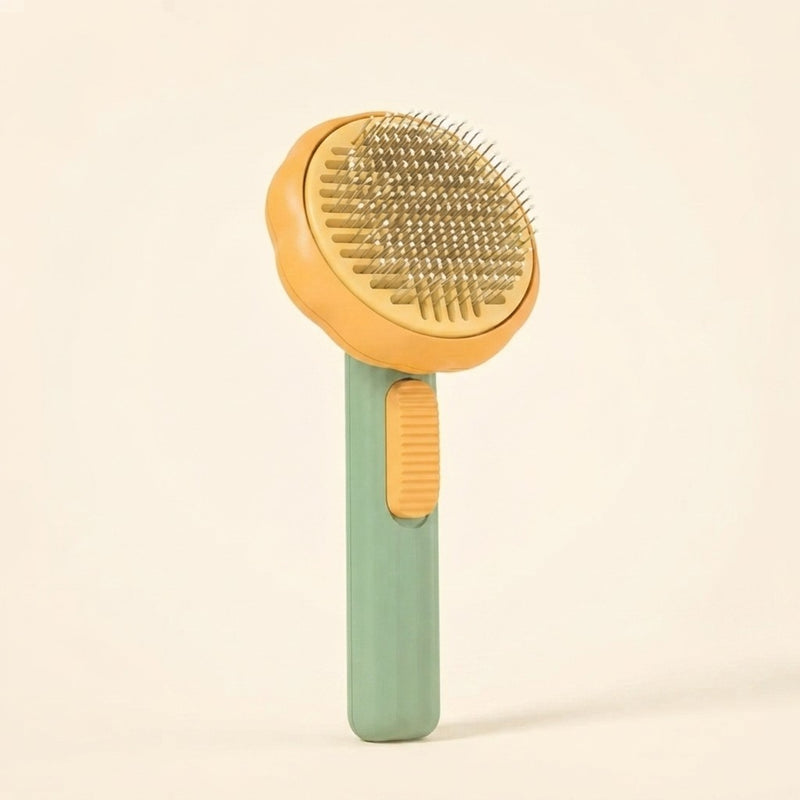 Self-cleaning brush for cats and dogs